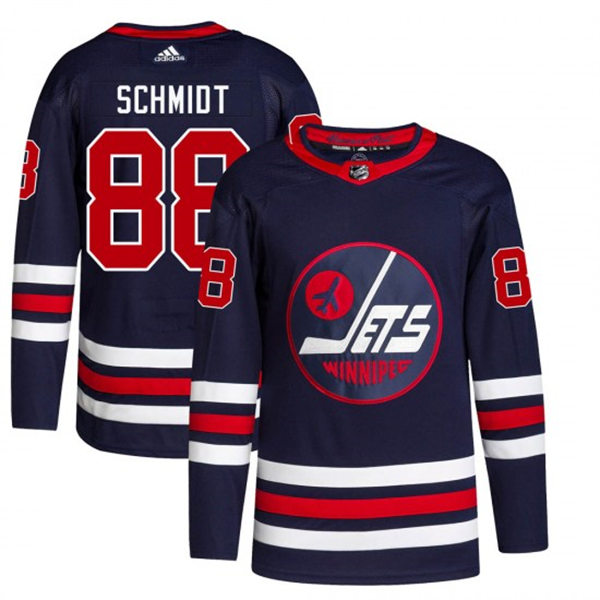 Men's Winnipeg Jets #88 Nate Schmidt adidas 2021-22 Navy Heritage Classic Jersey